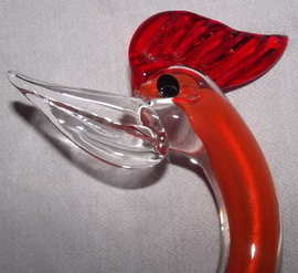 Vintage Murano Orange Glass Bird (2)