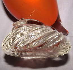 Vintage Murano Orange Glass Bird (3)