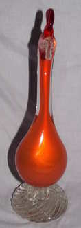 Vintage Murano Orange Glass Bird (7)