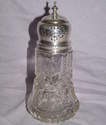 Antique Hallmarked Silver and Cut Glass Sugar Shaker, 1912.