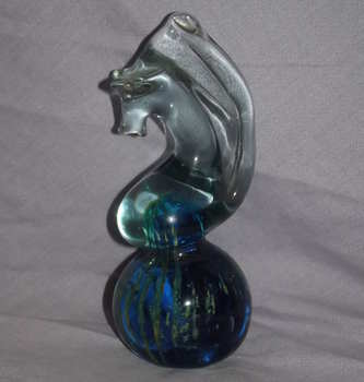 Mdina Glass Seahorse Paperweight.