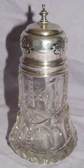 Antique Hallmarked Silver and Cut Glass Sugar Shaker 1912 (6)