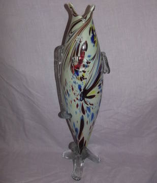 Murano Glass Fish Vase Ornament.