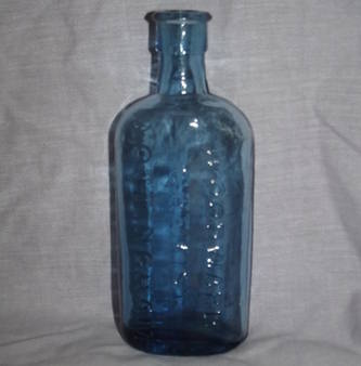 Victorian Woodward Chemist Blue Bottle.