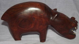 Carved Wooden Hippo (2)