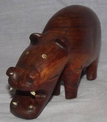 Carved Wooden Hippo (4)