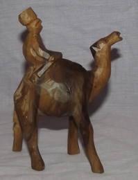 Carved Wooden Camel and Rider (4)