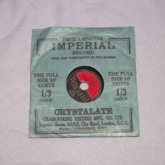 Miniature Imperial 78 rpm Record.