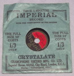Miniature Imperial 78 rpm Record