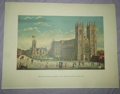 Print of Old London, Westminster Abbey and St. Margaret’s Church 1793.