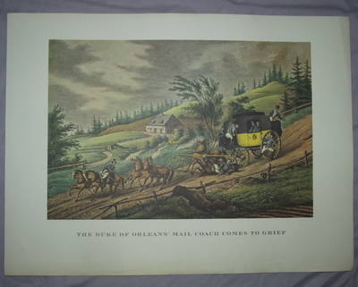 Stage Coach Print, The Duke of Orleans Mail Coach Comes to Grief.