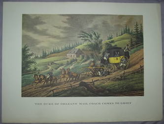 Stage Coach Print The Duke of Orleans Mail Coach Comes to Greif