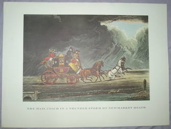 Stage Coach Print Mail Coach in a Thunder Storm on Newmarket Heath