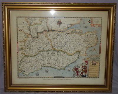 Saxtons Map of Kent, Sussex, Surrey and Middlesex 1575.