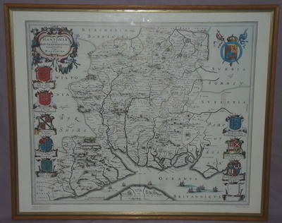 William Blaeu Map of Hampshire 1645.