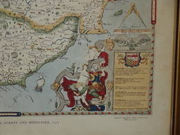 Saxtons Map of Kent Sussex Surrey and Middlesex 1575 (2)