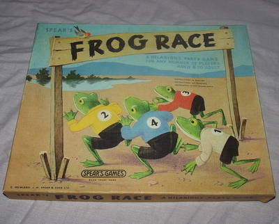 Vintage Frog Race Game by Spears, 1973.