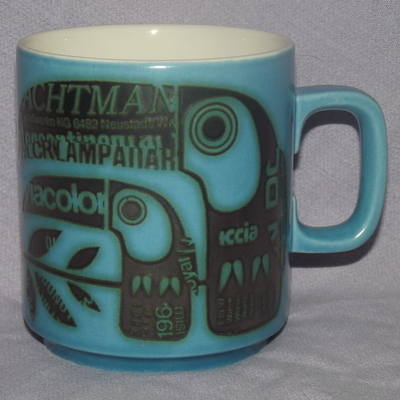 Hornsea Pottery Toucan Newsprint Mug.