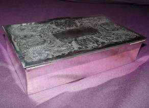 Silver Plated Cigarette Trinket or Jewellery Box (4)