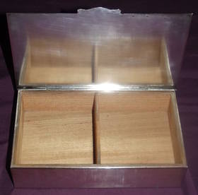 Silver Plated Cigarette Trinket or Jewellery Box (5)
