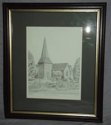 St Lawrence Church, Bapchild, Print by Nigel Wallace.