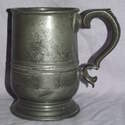 Early Victorian 1 Pint Pewter Tankard.