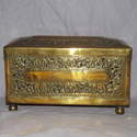 Vintage Brass Box Decorated with Elephants.