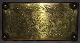 Vintage Brass Box Decorated with Elephants (2)