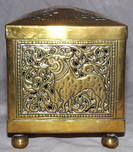 Vintage Brass Box Decorated with Elephants (3)