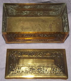 Vintage Brass Box Decorated with Elephants (5)