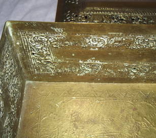 Vintage Brass Box Decorated with Elephants (6)
