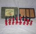 The Rose Chess, Vintage, Boxed Lead Chess Set, Complete.