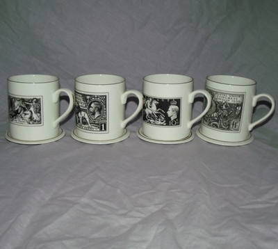 Royal Mail Set of 4 Collectors Mugs and Coasters, 2000.