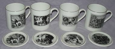 Royal Mail Set of 4 Collectors Mugs and Coasters 2000 (2)