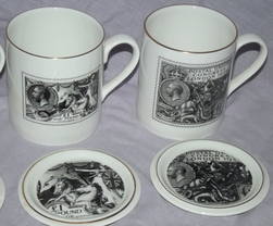Royal Mail Set of 4 Collectors Mugs and Coasters 2000 (4)