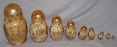 Set of 9 Russian Dolls The Golden Ring Of Russia (2)