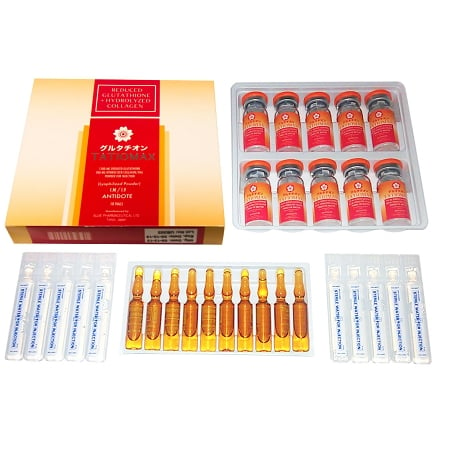 Tatiomax Glutathione Collagen Whitening 10 vials 1400mg each - Sterile 