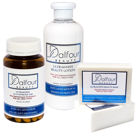 Dalfour Beauty Glutathione Ultrawhite Set - Glutathione Capsules, Body Loti