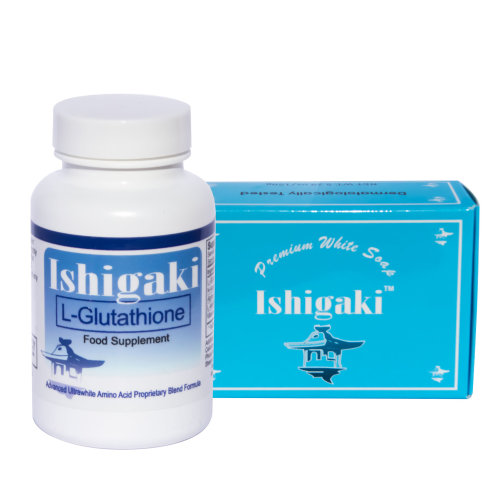 Ishigaki Premium Ultrawhite Set - Whitening Soap Bar and L-Glutathione Caps