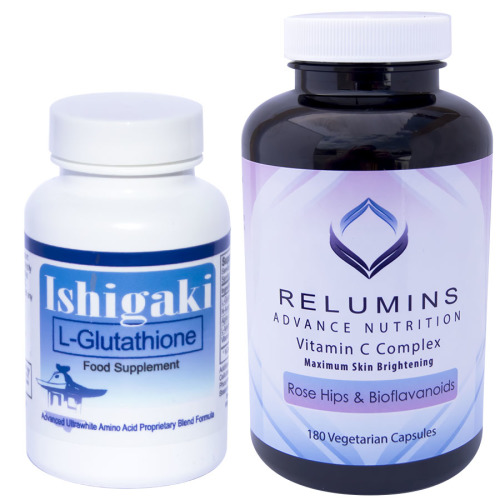 Ishigaki L-Glutathione Ultra-Whitening Formula & Relumins Vitamin C MAX Cap