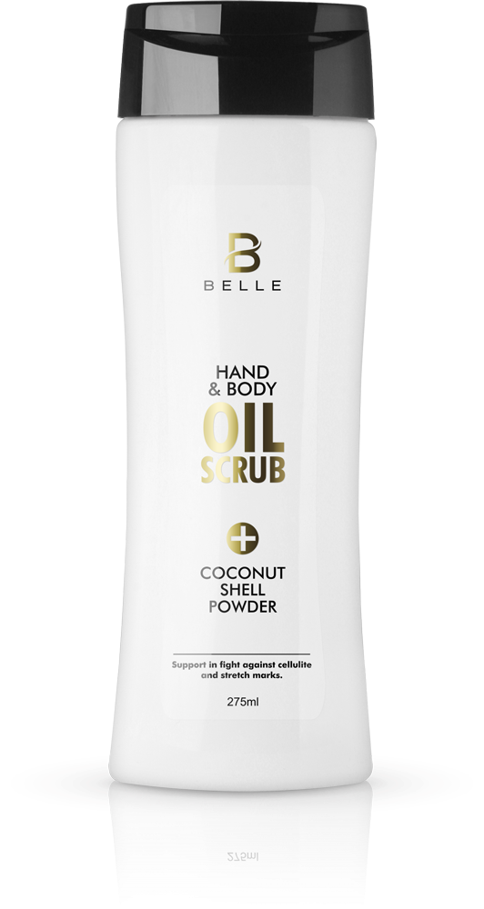 Belle® Hand and Body Oil Scrub with Coconut Shell Powder 275 ml