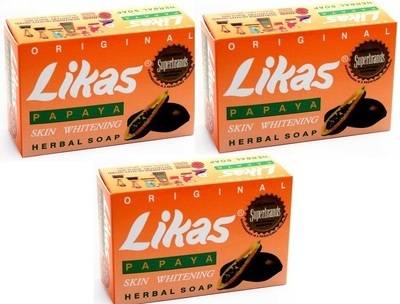 <!-- 011 -->(Pack of 3 ) Original Likas Papaya Skin Whitening Herbal Soap