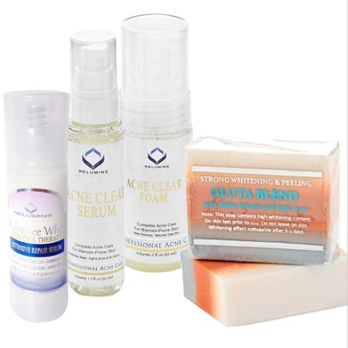 AUTHENTIC RELUMINS MEDICATED PROFESSIONAL ACNE & DARK SPOT FIGHTING SET