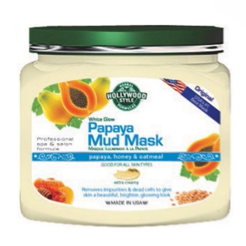 HOLLYWOOD STYLE WHITE GLOW PAPAYA MUD MASK - REFINES, PURIFIES, & EXFOLIAT
