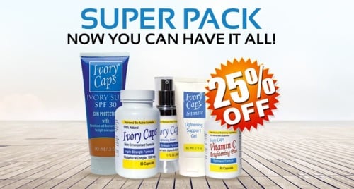 NEW SUPER PACK Includes 1 Bottle of Ivory Caps Pills, 1 Bottle of Vitamin C