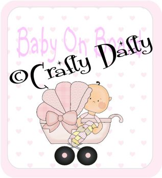 Car Sign Baby On Board Girl In Pram Instant Download