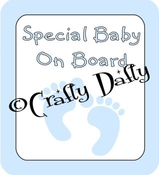 Car Sign Baby On Board Blue Feet Instant Download