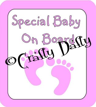 Car Sign Baby On Board Pink Feet Instant Download