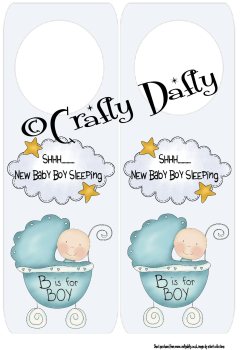 Door Sign Shhh.... New Baby Boy Sleeping Instant Download