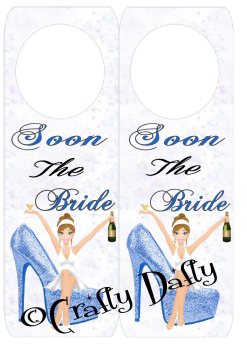 Soon The Bride Blue Shoe Door Hanger